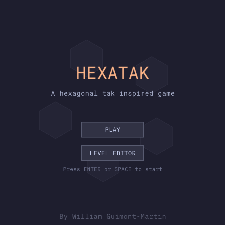 Hexatak title screen
