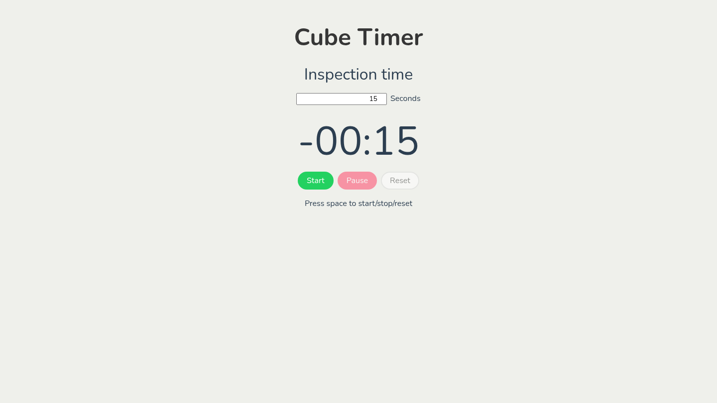 Rubik's Cube Timer interface